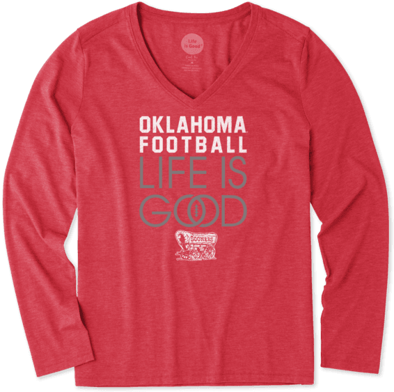 Women's Oklahoma Sooners Infinity Football Long Sleeve - University Of Oklahoma Women's Shirt (570x570), Png Download