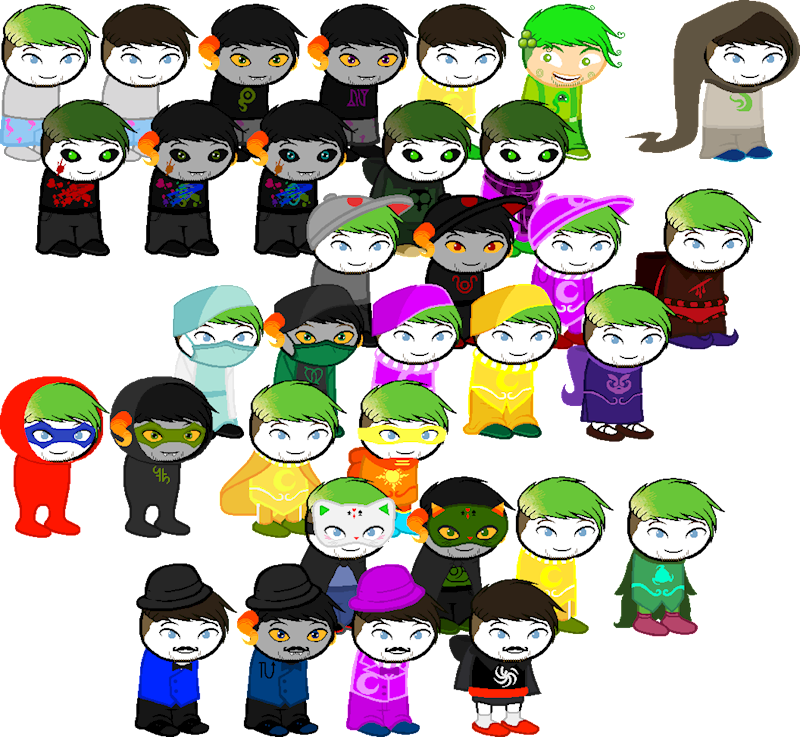 Jacksepticeye & Egos Homestuck Sprites - Ms Paint Adventures (800x737), Png Download
