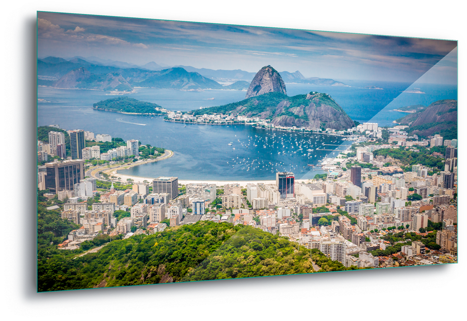 Rio De Janeiro City Skyline Canvas Amp Glass - 5pcs Ysdafen City Sea View Printed Painting Canvas (1600x1105), Png Download