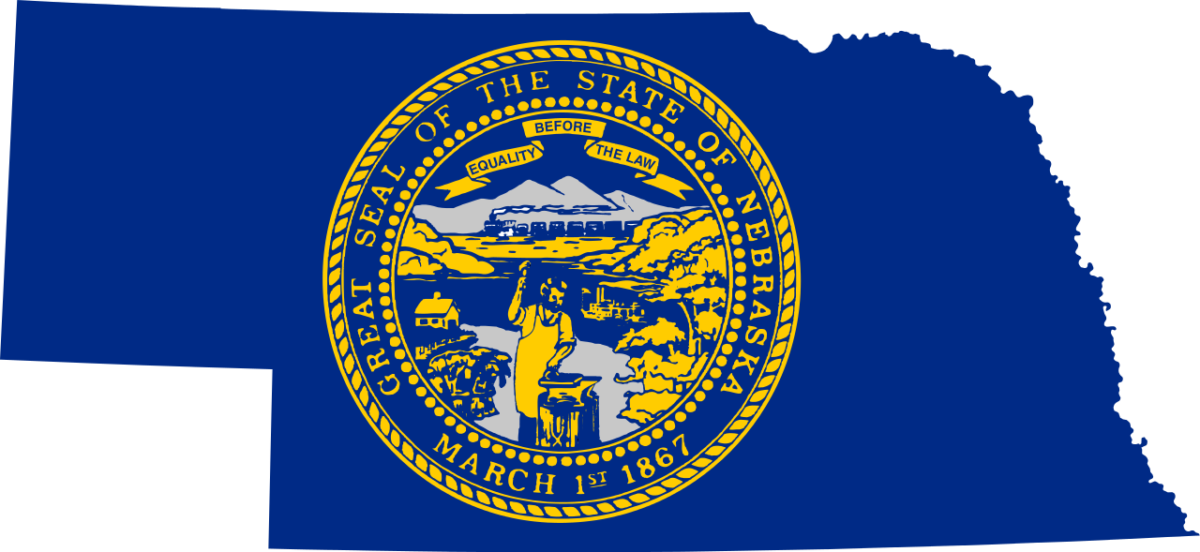 Nebraska Population Steadily Swells, Matching U - Nebraska State Flag Upside Down (1200x552), Png Download