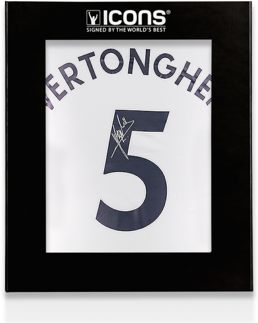 Jan Vertonghen Back Signed Tottenham Hotspur 2017-18 - Eric Cantona Autographed Black Nike Tiempo Boot In (650x665), Png Download