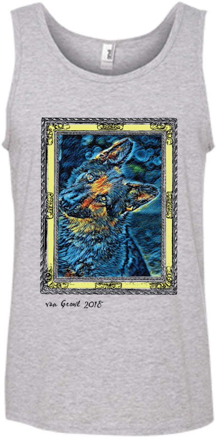 German Shepherd • Starry Night - Men's Tank Tops Death Metal (900x900), Png Download