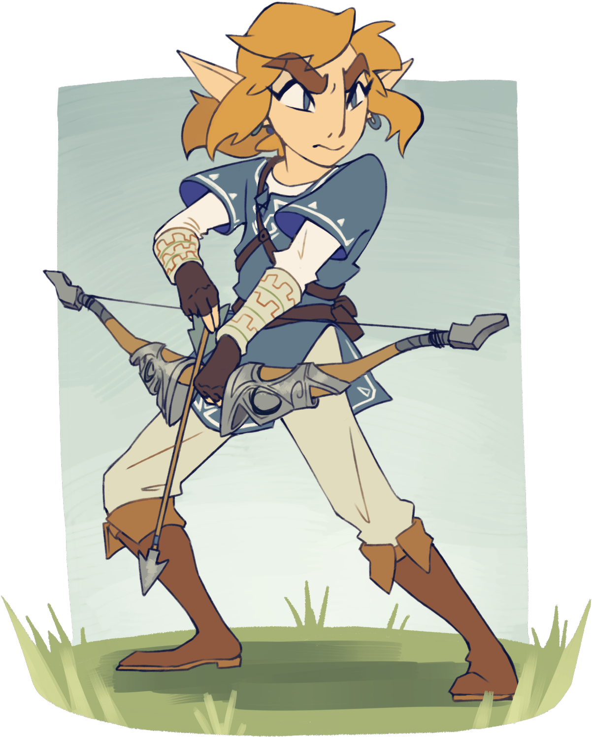 The Bf Link Zelda, Zelda Breath, Breath Of The Wild, - Cartoon (1280x1629), Png Download