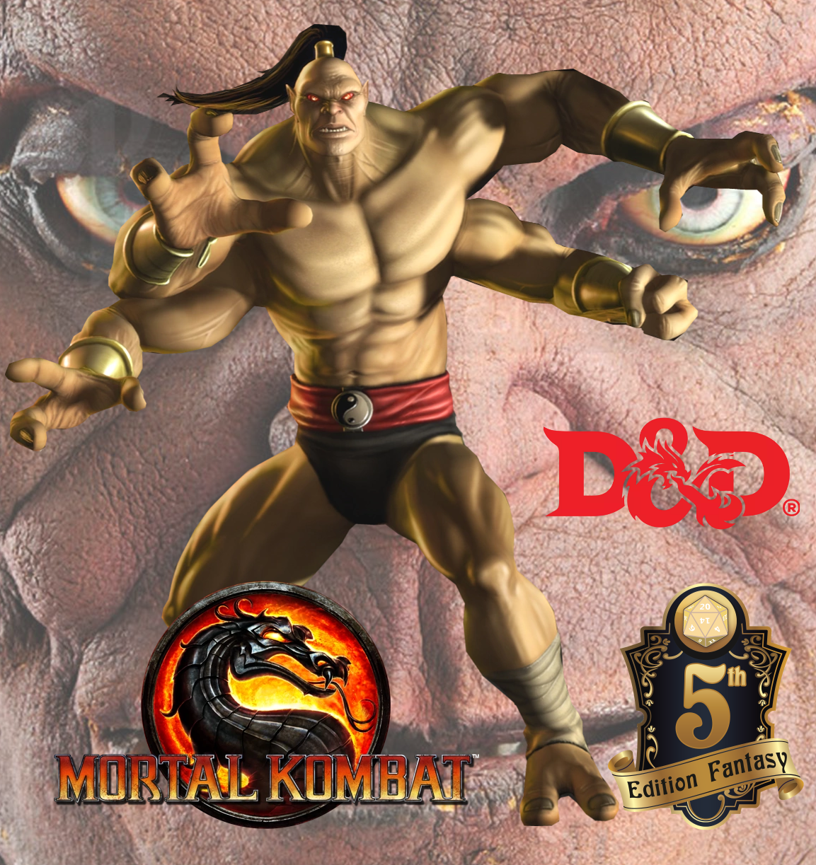 Goro Dnd 5e Mortal Kombat - Mortal Kombat 9 Game Wall Print Poster Decor 32x24 (1153x1223), Png Download