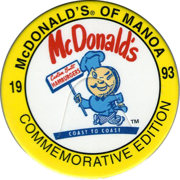 Mcdonalds > Hawaii Mcdonalds Of Manoa 1993 Commemorative - Mcdonald's (600x600), Png Download