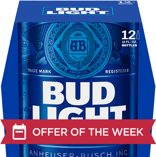 50 For Budweiser® Or Bud Light® - 12 Bottles Of Bud Light (528x600), Png Download