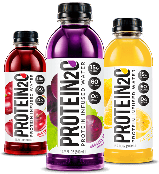Your Healthy Lifestyle Made In 9 Refreshing Fruit Flavored, - Protein 2 O (558x607), Png Download