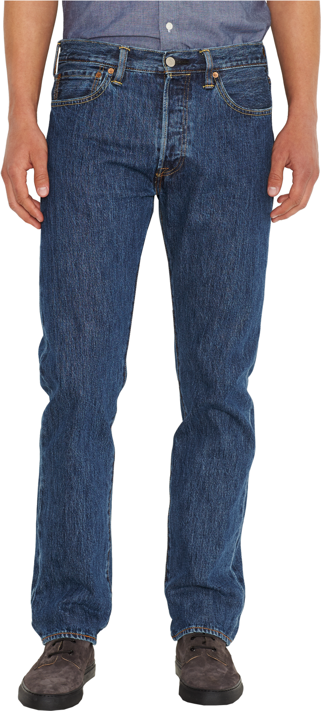 Levi's 501 Jeans Stonewash Mittelblau Frontansicht (796x1500), Png Download