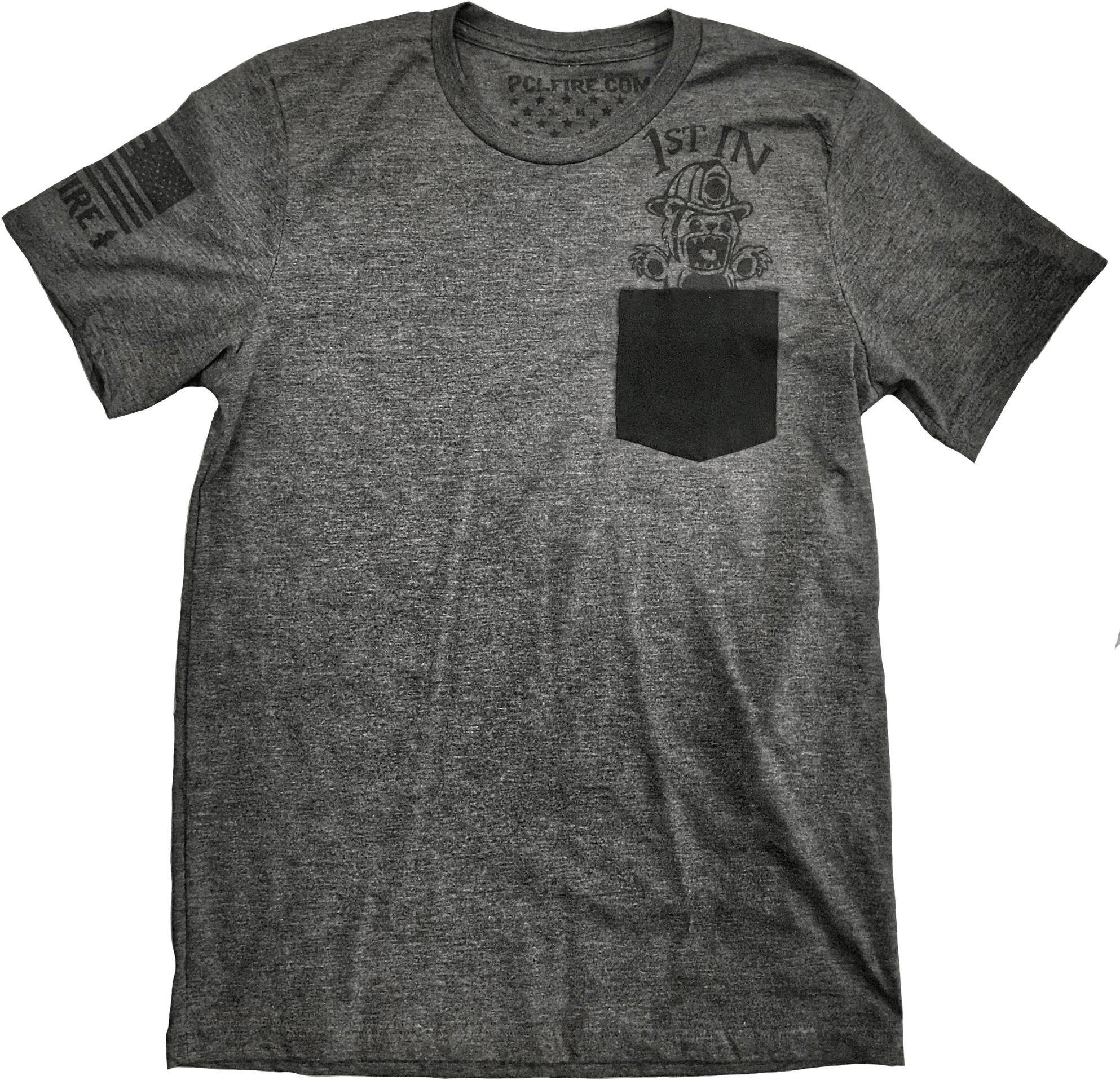 1st In Firefighter Bear Pocket T - Black Firefighter W/hat Teddy Bear Clothes Fits Most (2048x2094), Png Download