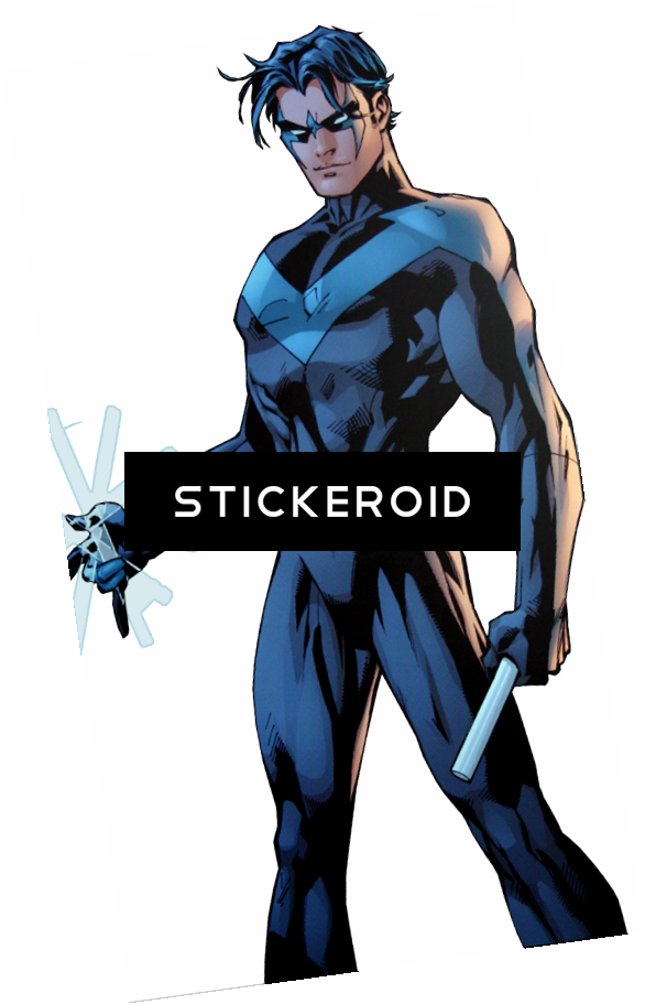 Nightwing - Top Grade Batman Young Justice Nightwing Cosplay Costume (586x911), Png Download