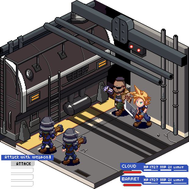 Final Fantasy 7 Remake Diorama By Tenpoundpixel - Video Game (620x620), Png Download