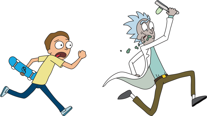 0 & - Rick And Morty Skate (900x500), Png Download