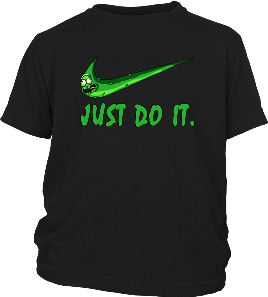 Rick And Morty Just Do It Nike Logo Shirts T Shirt - Kids Vamposite Shirt - Every Penny - Black (1024x1024), Png Download