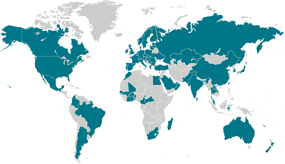 How The World Measures Allianz Se - World Map (916x566), Png Download