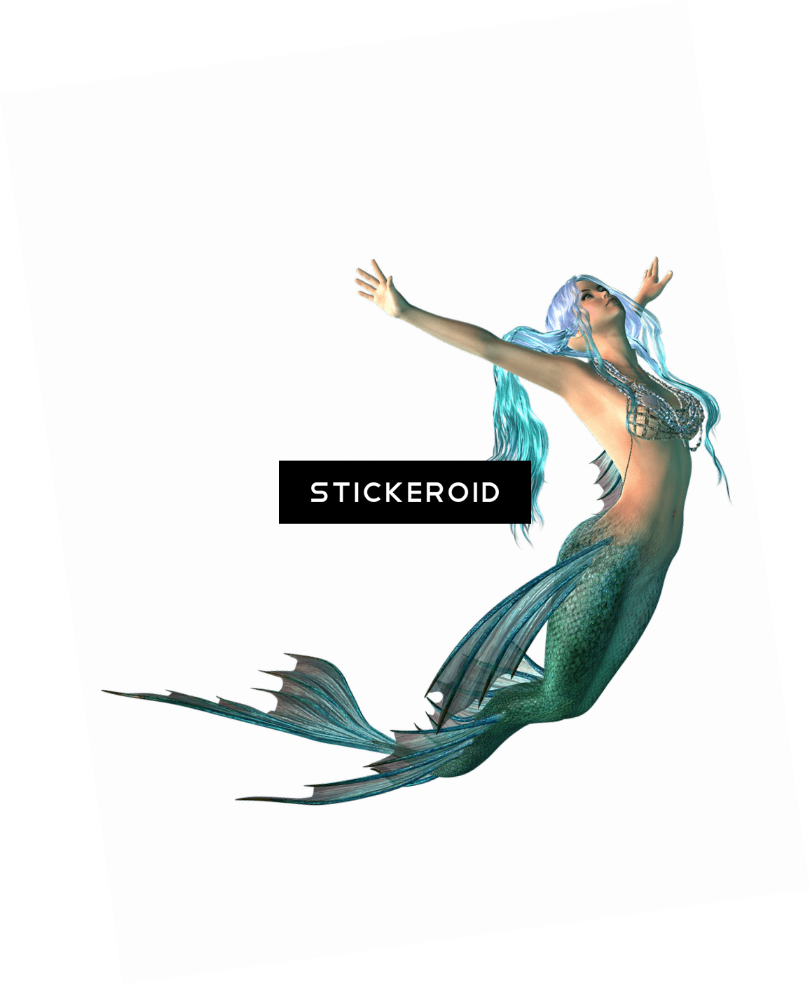 Mermaid Swimming Up - Portable Network Graphics (1156x1405), Png Download