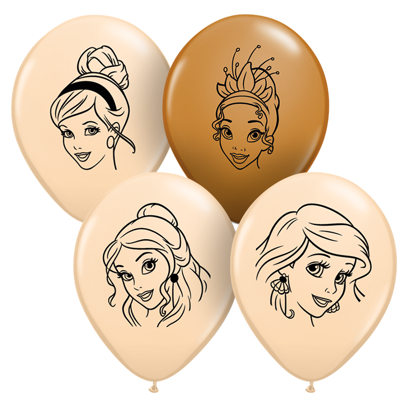 6 Inch Disney Princess Heart Shaped Latex Balloons (826x800), Png Download