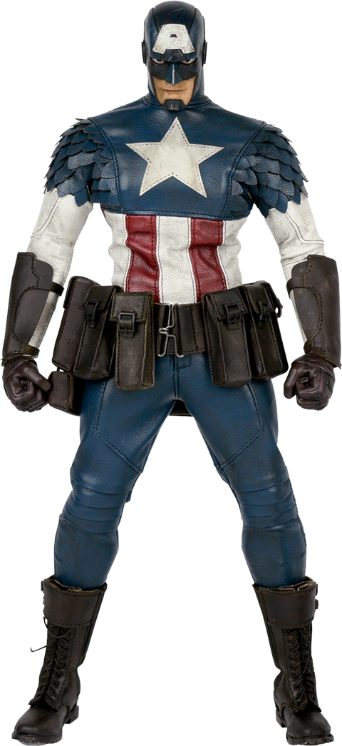 Captain America Sixth Scale Figure By Threea Toys - Captain America Marvel Sixth Scale Figure (480x1046), Png Download