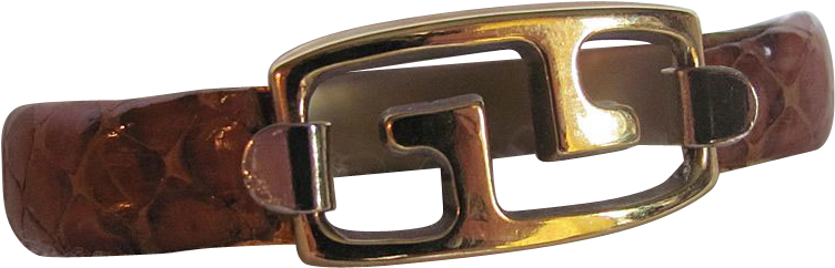1970's Givenchy Logo Genuine Natural Snakeskin Snap - Belt (751x751), Png Download
