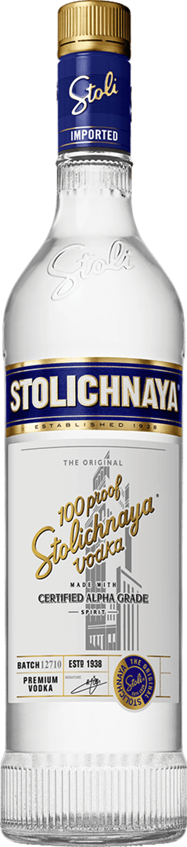 Stolichnaya Blue Vodka 100 Proof Premium (265x1200), Png Download