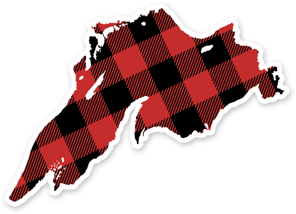 Plaid Lake Superior Sticker - Great Lakes (1200x1200), Png Download