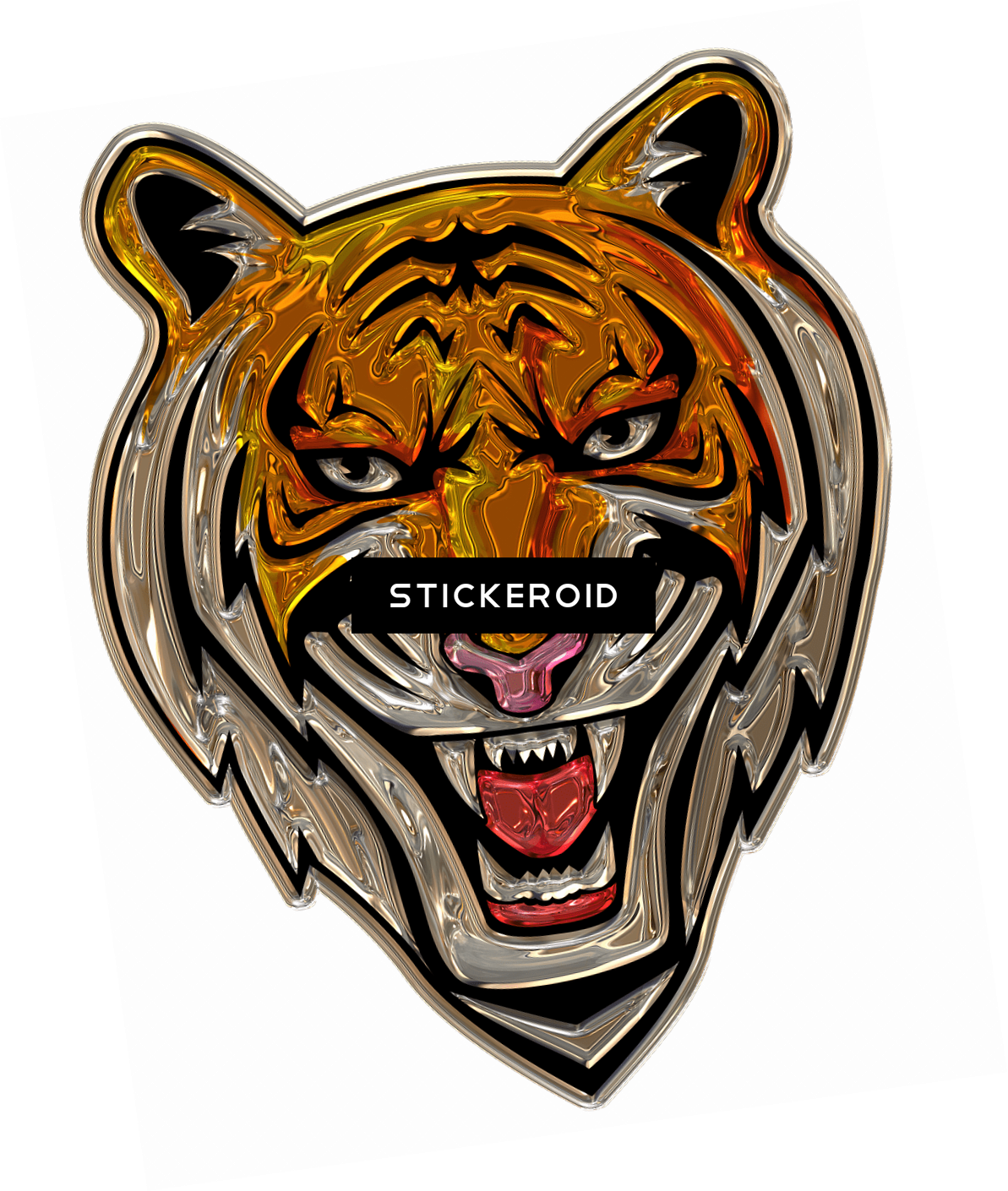 Tiger Head Plastic Art - Metallic Tiger Portrait Iphone 6/6s Tough Case (1193x1410), Png Download