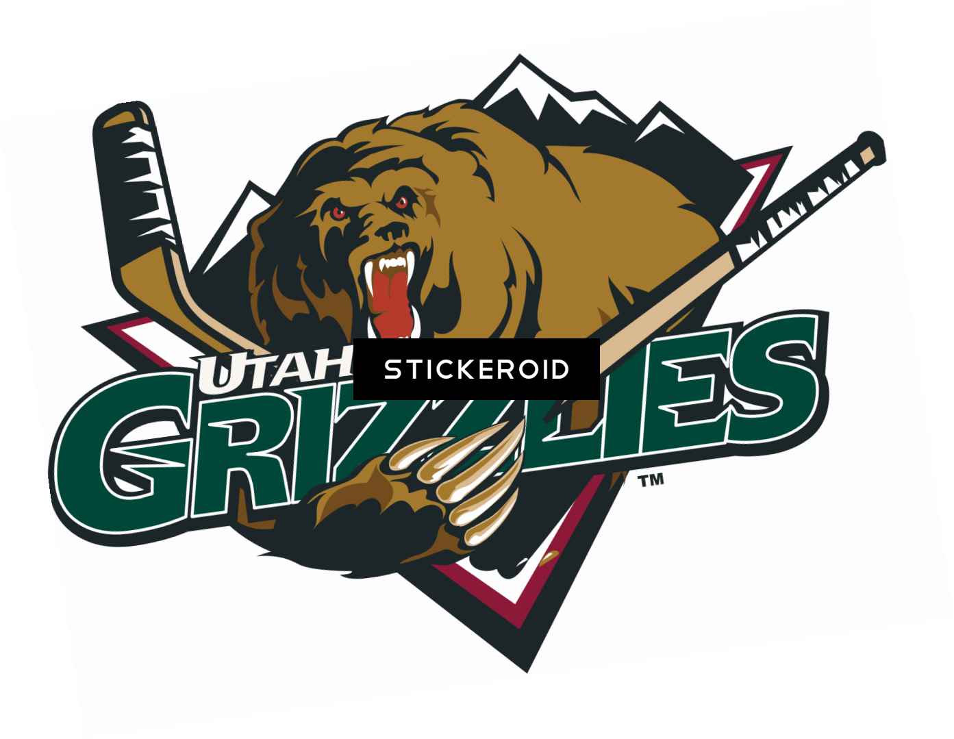 Utah Grizzlies Logo - Utah Grizzlies Hockey (1393x1079), Png Download