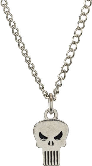 Punisher Logo Necklace - Halskæde Med Rundt Sølv Bogstav Vedhæng (558x558), Png Download