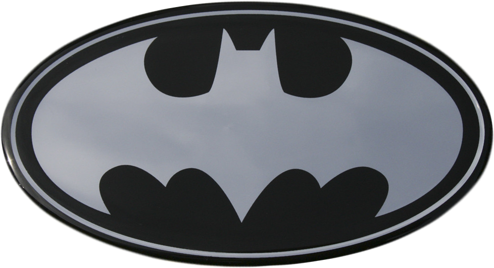 Batman Classic Logo Chrome Lensed Emblem - Batman Chrome Logo Png (978x531), Png Download