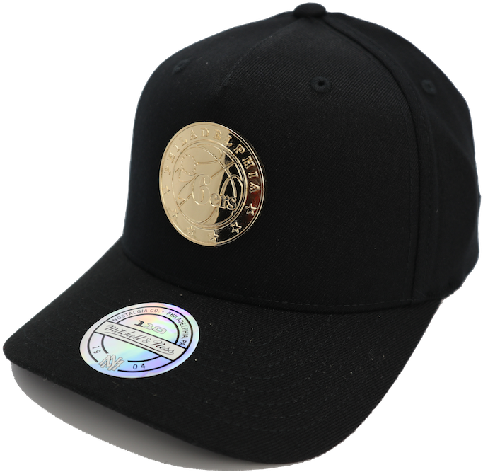 Philadelphia 76ers Mitchell & Ness Nba Gold Badge 110 - Mitchell & Ness Nostalgia Co. (1000x667), Png Download