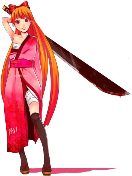 Supergirl Vs Blossom (500x625), Png Download