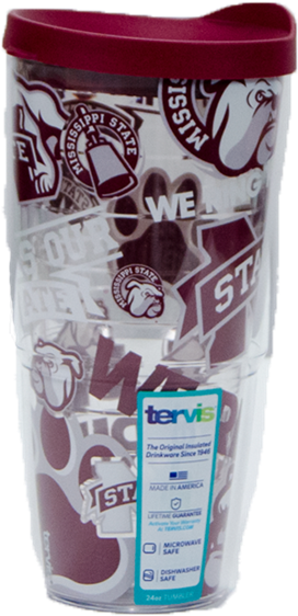 Tervis 24oz Mississippi State All Over Logos Tumbler - Mississippi State Bulldogs And Lady Bulldogs (800x800), Png Download