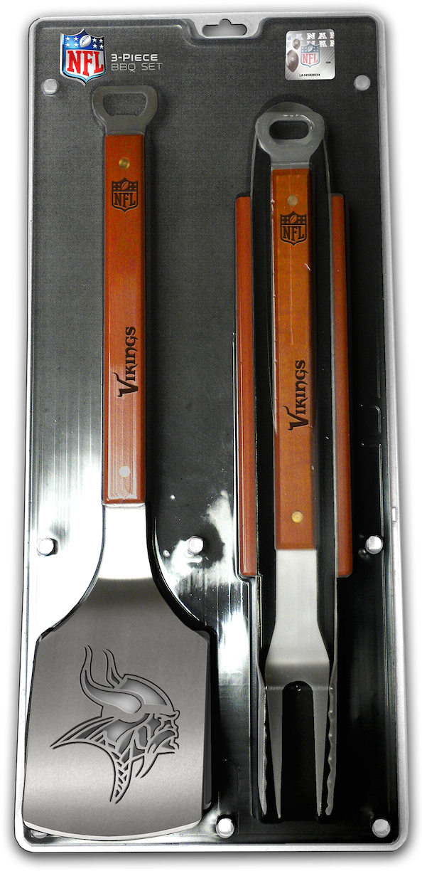 Shop Minnesota Vikings Gear, Minnesota Vikings Tailgating, - Chicago Bears Sportula 3-piece Bbq Set (600x1233), Png Download