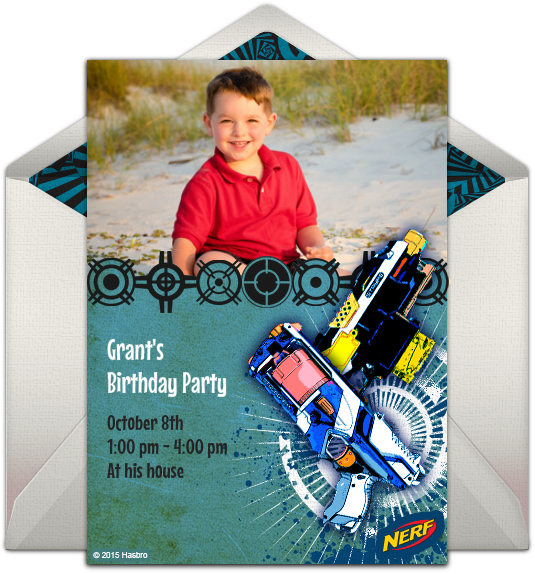 Nerf Photo Online Invitation - Flyer (650x650), Png Download
