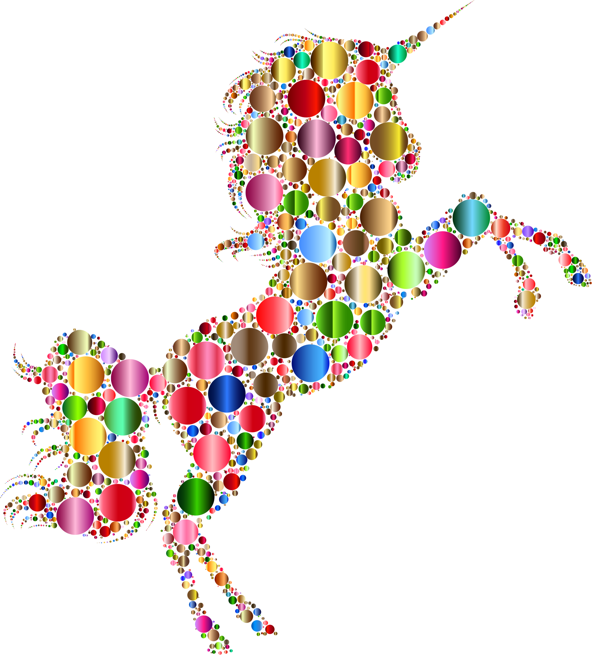 Big Image - Rainbow Unicorn Transparent Background (2074x2296), Png Download