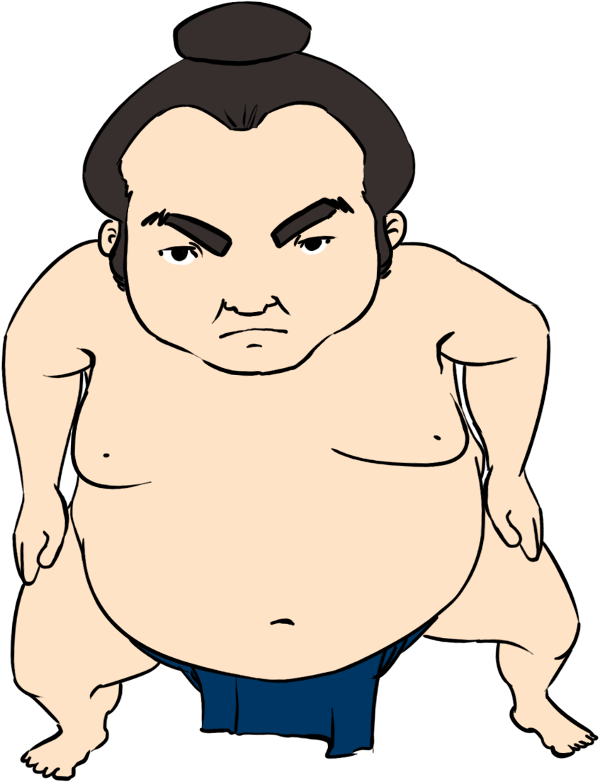 Wrestling Sumo Wrestler Clip Art Clipart - Sumo Wrestling Png (954x1210), Png Download