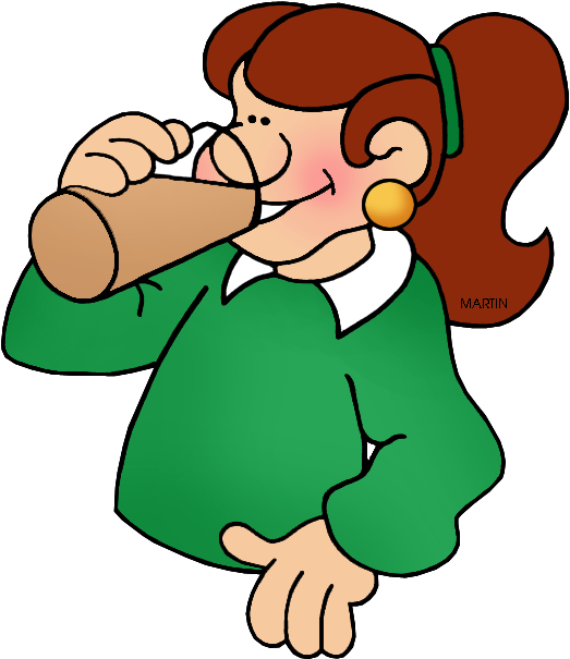 Clip Royalty Free Stock Drinking Milk Clipart - Free Clipart Drinking (549x648), Png Download