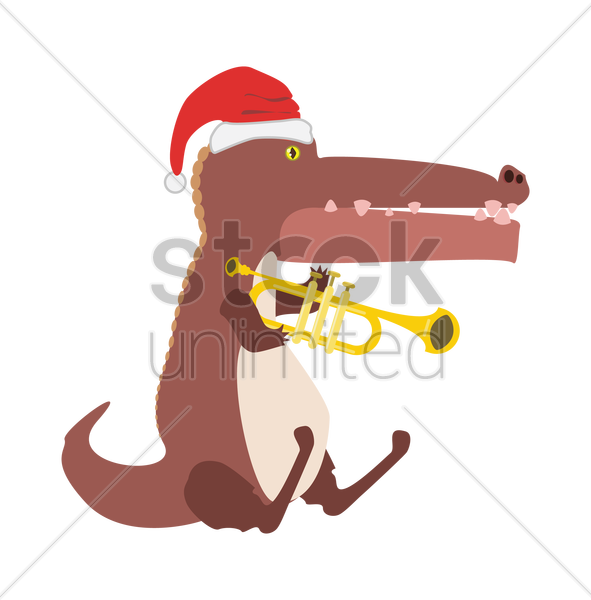 Alligators Clipart Clip Art - Alligator Playing Trumpet (591x600), Png Download