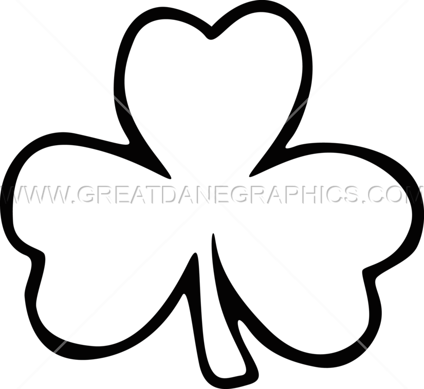 Banner Black And White Download Shamrock Production - Shamrock Coloring Page (825x758), Png Download