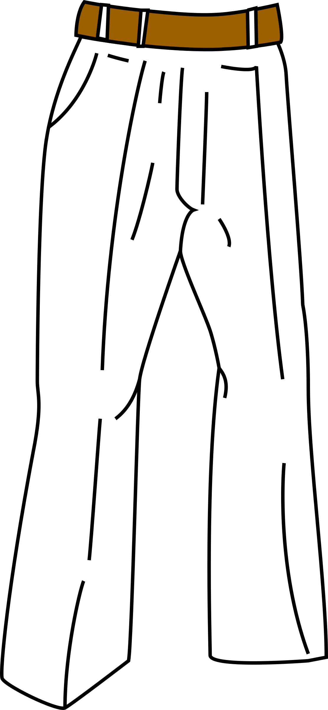 Pants Clipart Vector - Trousers (1112x2400), Png Download