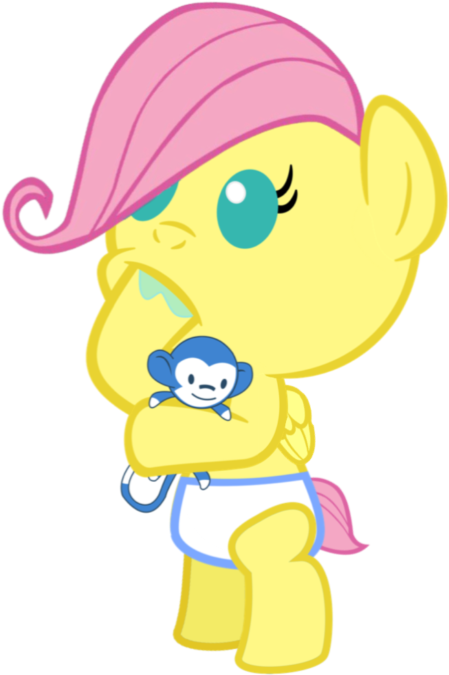 Babyshy, Baby, Baby Pony, Babyshy, Bipedal, Blue Monkey, - Fluttershy (735x999), Png Download