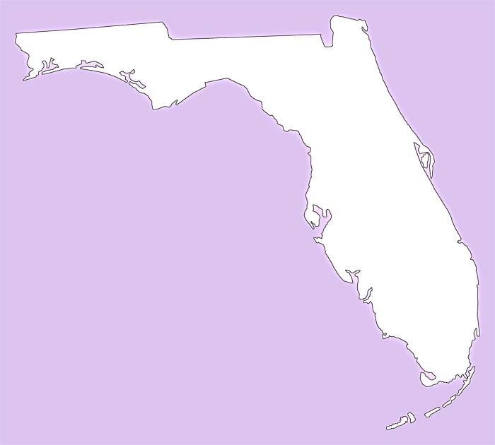 A Plain Frame Map Of Florida - One Love Reunion 2013" Image Mousepad (700x630), Png Download