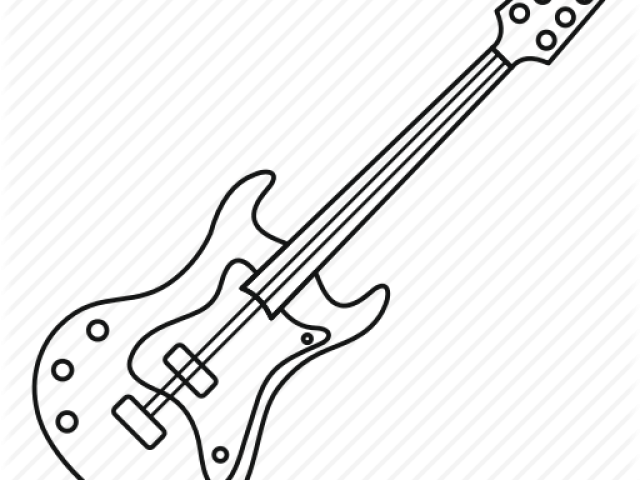 Electric Guitar Outline (640x480), Png Download