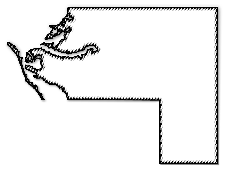 A Map Of Manatee With A Black Outline, Drop Shadow, - Illustration (768x584), Png Download