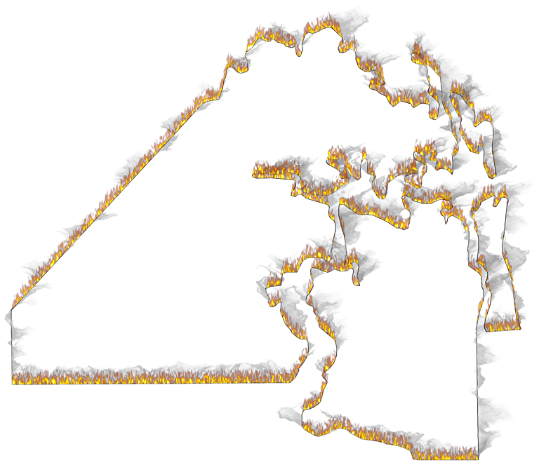A Flame And Smoke Outline Map Of Duval - Duval County, Florida (768x663), Png Download