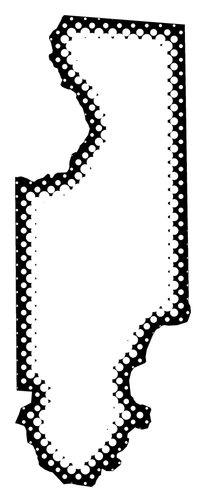 A Map Of Columbia With Dots Reversed Out Of A Black (420x1024), Png Download