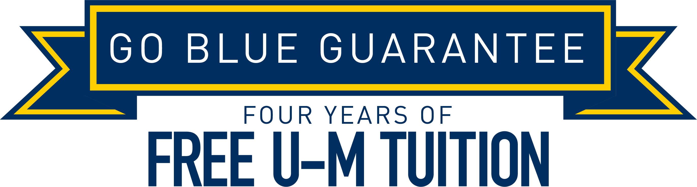 Go Blue Guarantee - U Michigan Go Blue (2742x739), Png Download