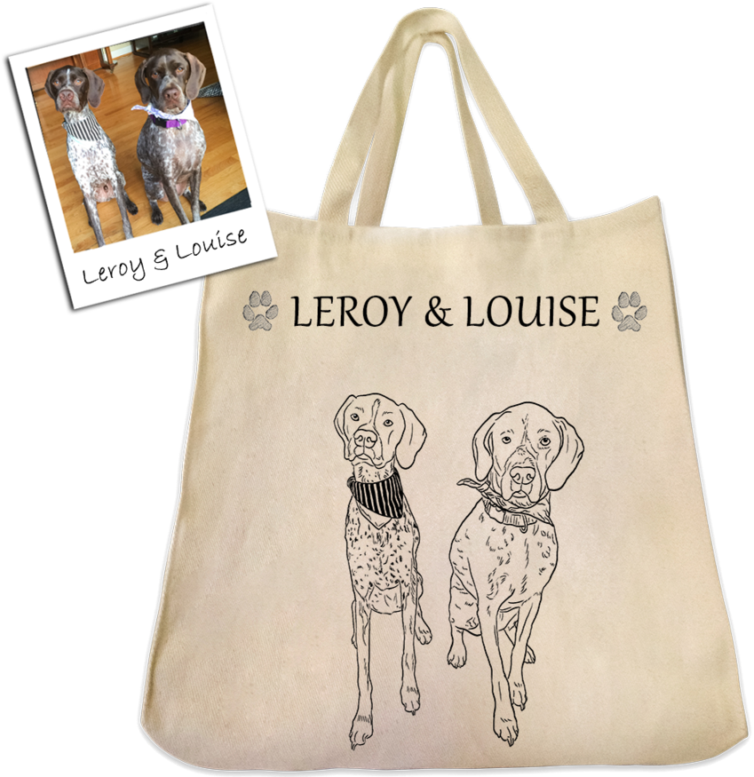 Custom Pet Outline Tote Bag By Tote Tails (900x900), Png Download