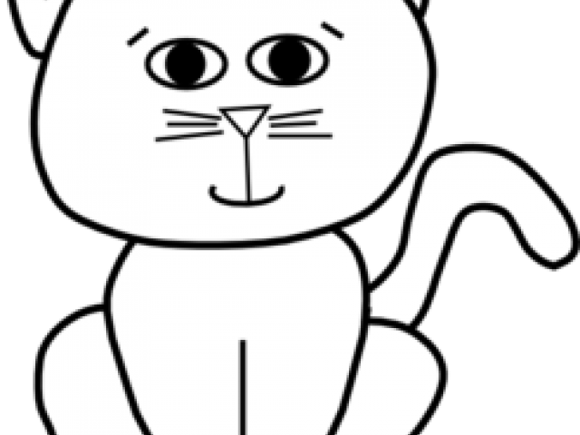 Cat Outline Cliparts - Clip Art (640x480), Png Download