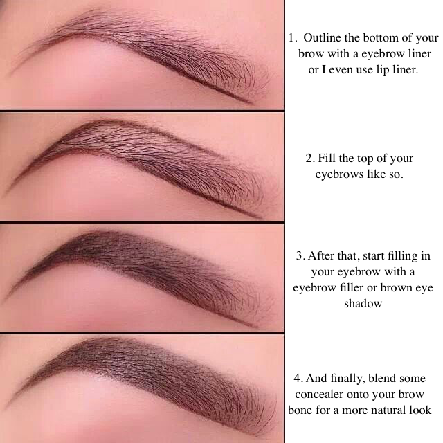 Outline The Bottom Of Your Brow With An Eyebrow Liner - Shade In Eyebrows With Pencil (640x640), Png Download
