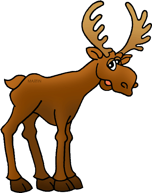 Free United States Clip Art By Phillip Martin, State - Moose Maine State Animal (540x648), Png Download
